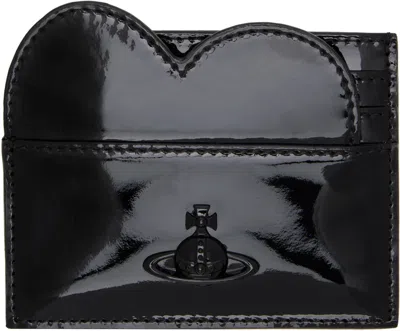 Vivienne Westwood Black Heart Card Holder In Aw24-n404