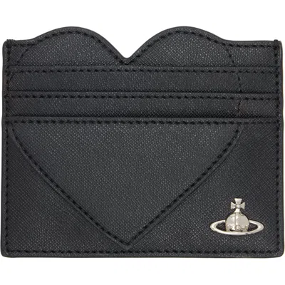 Vivienne Westwood Black Heart Card Holder In N401 Black
