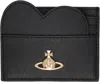 Vivienne Westwood Black Heart Card Holder In Ss25-n402