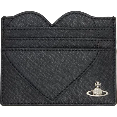 Vivienne Westwood Black Heart Card Holder In Ss26-n401 Black