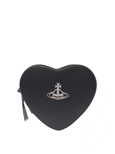 Vivienne Westwood Black Heart Crossbody Bag.