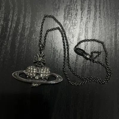 Pre-owned Vivienne Westwood Black Heart Orb Crystal Chain