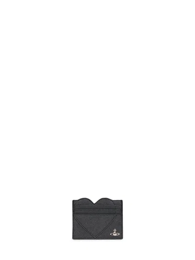 Vivienne Westwood Black Heart-shape Orb Card Holder<br/>