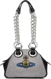Vivienne Westwood Black Hotfix Diamante Archive Chain Bag
