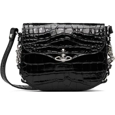 Vivienne Westwood Black Hunter Flap Cross-body Bag