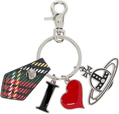 Vivienne Westwood Black 'i Love Orb' Keychain