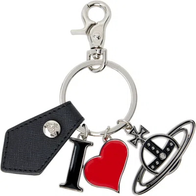 Vivienne Westwood Black 'i Love Orb' Keychain