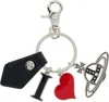 Vivienne Westwood Black 'i Love Orb' Keychain In Metallic
