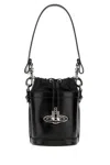 Vivienne Westwood Black Nappa Leather Small Kitty Bucket Bag In Black