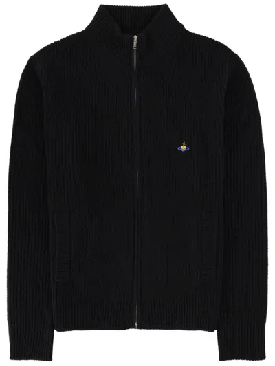 Vivienne Westwood Black Knitted Mock Collar Sweater
