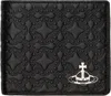 Vivienne Westwood Black Lambskin Man. Billfold Wallet In Aw24-n403