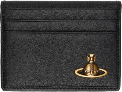 Vivienne Westwood Black Lambskin Man. Card Holder In Ss25-n401