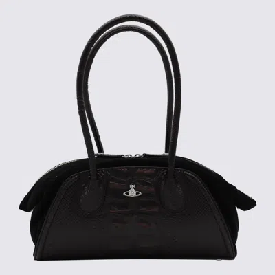 VIVIENNE WESTWOOD BLACK LEATHEE TOP HANDLE BAG