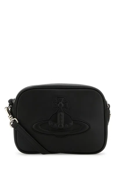 Vivienne Westwood Black Leather Anna Crossbody Bag