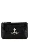 Vivienne Westwood Black Leather Coin Purse In Black