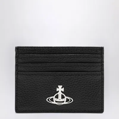 Vivienne Westwood Black Leather Credit Card Holder Orb