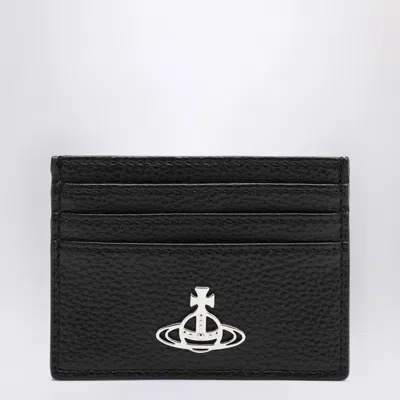Vivienne Westwood Black Leather Credit Card Holder Orb