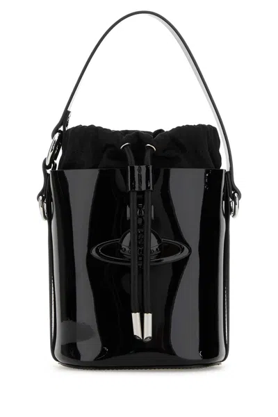 Vivienne Westwood Black Leather Daisy Bucket Bag