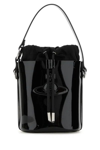 Vivienne Westwood Black Leather Daisy Bucket Bag
