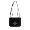 Vivienne Westwood Black Leather Linda Crossbody Bag In Black