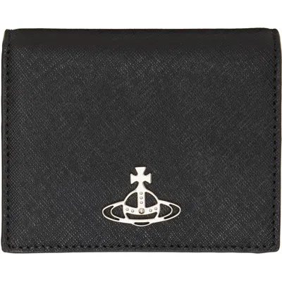 Vivienne Westwood Black Leather Wallet In Aw24-n401 Black