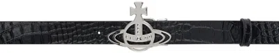 Vivienne Westwood Black Line Orb Buckle Belt In Aw24-n401
