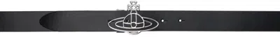 Vivienne Westwood Black Line Orb Buckle Belt In Aw24-n401