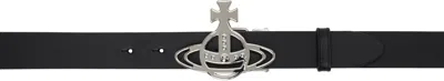 VIVIENNE WESTWOOD BLACK LINE ORB BUCKLE BELT