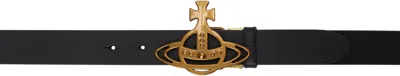 Vivienne Westwood Black Line Orb Buckle Belt In Ss25-n401