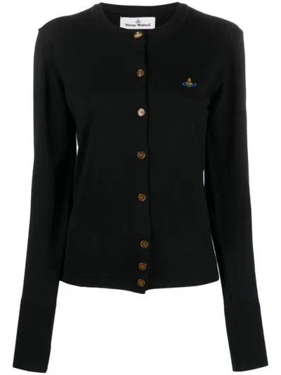 Vivienne Westwood Black Logo Cardigan