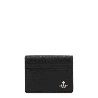 Vivienne Westwood Black Logo Leather Card Holder
