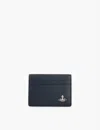 Vivienne Westwood Black Logo-plaque Faux-leather Cardholder In Black