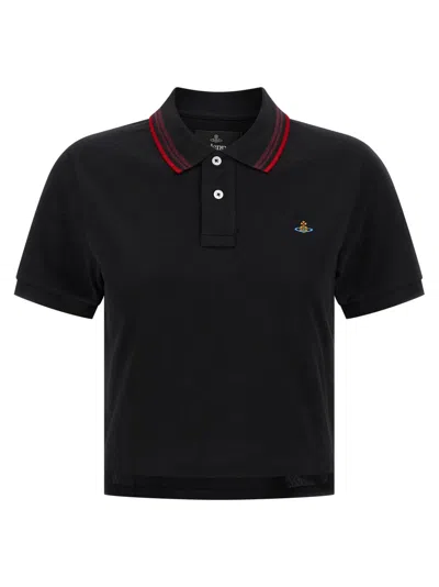 Vivienne Westwood Black Logo Shirt Collar Polo
