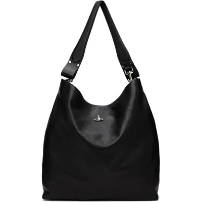 Vivienne Westwood Black Lottie Large Shoulder Tote