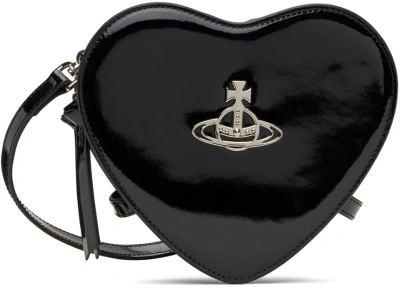 Vivienne Westwood Black Louise Heart Crossbody Bag In N403