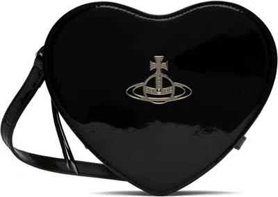 Vivienne Westwood Black Louise Heart Crossbody Bag In N403 Black