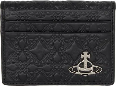 Vivienne Westwood Black Embossed Card Holder In Aw24-n403