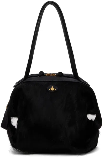 Vivienne Westwood Black Mara Medium Holdall Bag In Aw24-n401