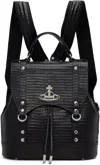Vivienne Westwood Crocodile-embossed Leather Backpack With Orb Emblem In Black