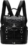 Vivienne Westwood Crocodile-embossed Leather Backpack With Orb Emblem In Black
