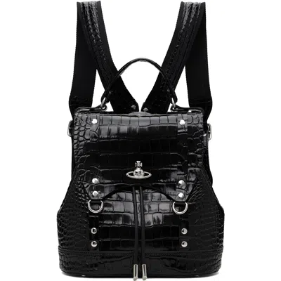 Vivienne Westwood Black Max Small Backpack In N401 Black