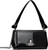 Vivienne Westwood Orb-embellished Patent Leather Shoulder Bag In Black