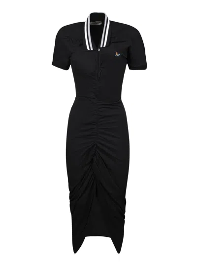 Vivienne Westwood Black Midi Pulling Dress In Schwarz
