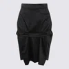 Vivienne Westwood Satin Midi Skirt In Black