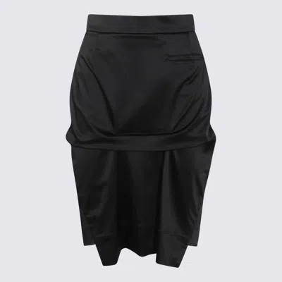 Vivienne Westwood Satin Midi Skirt In Black