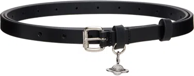 Vivienne Westwood Black Mini Alex Charm Belt
