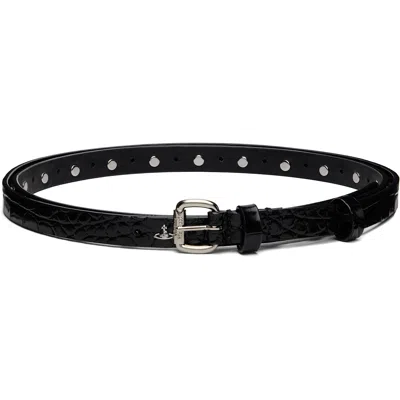 Vivienne Westwood Black Mini Alex Orb Stud Belt In N401 Black