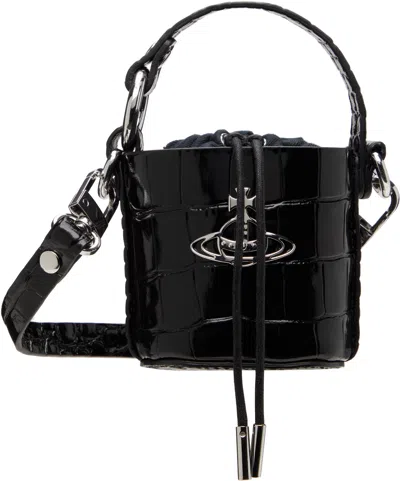 Vivienne Westwood Black Mini Daisy Pouch In Ss25-n401