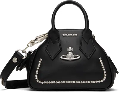 Vivienne Westwood Black Mini Yasmine Bag In N404 Black Diamante