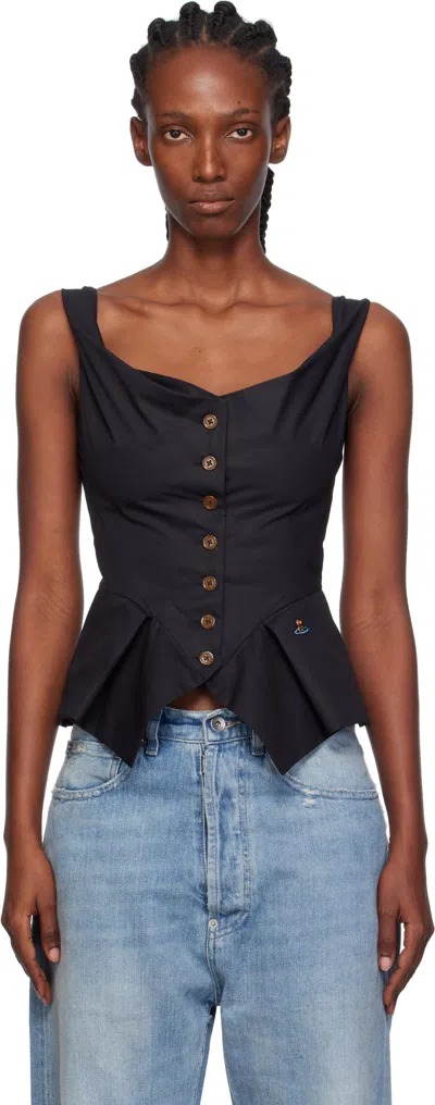 VIVIENNE WESTWOOD BLACK MONDAY VEST TOP